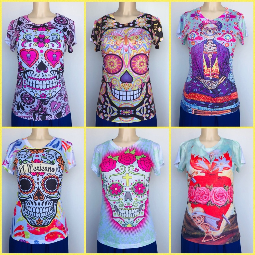 3️⃣PACK DAY OF THE DEAD GRAPHIC TEES